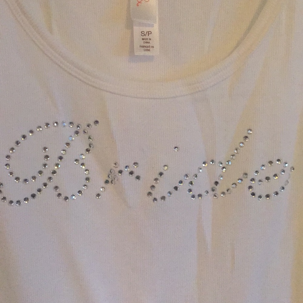 Bride rhinestone ribbed tank. Perfect condition.
